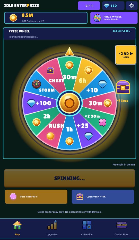 The Prize Wheel spinning